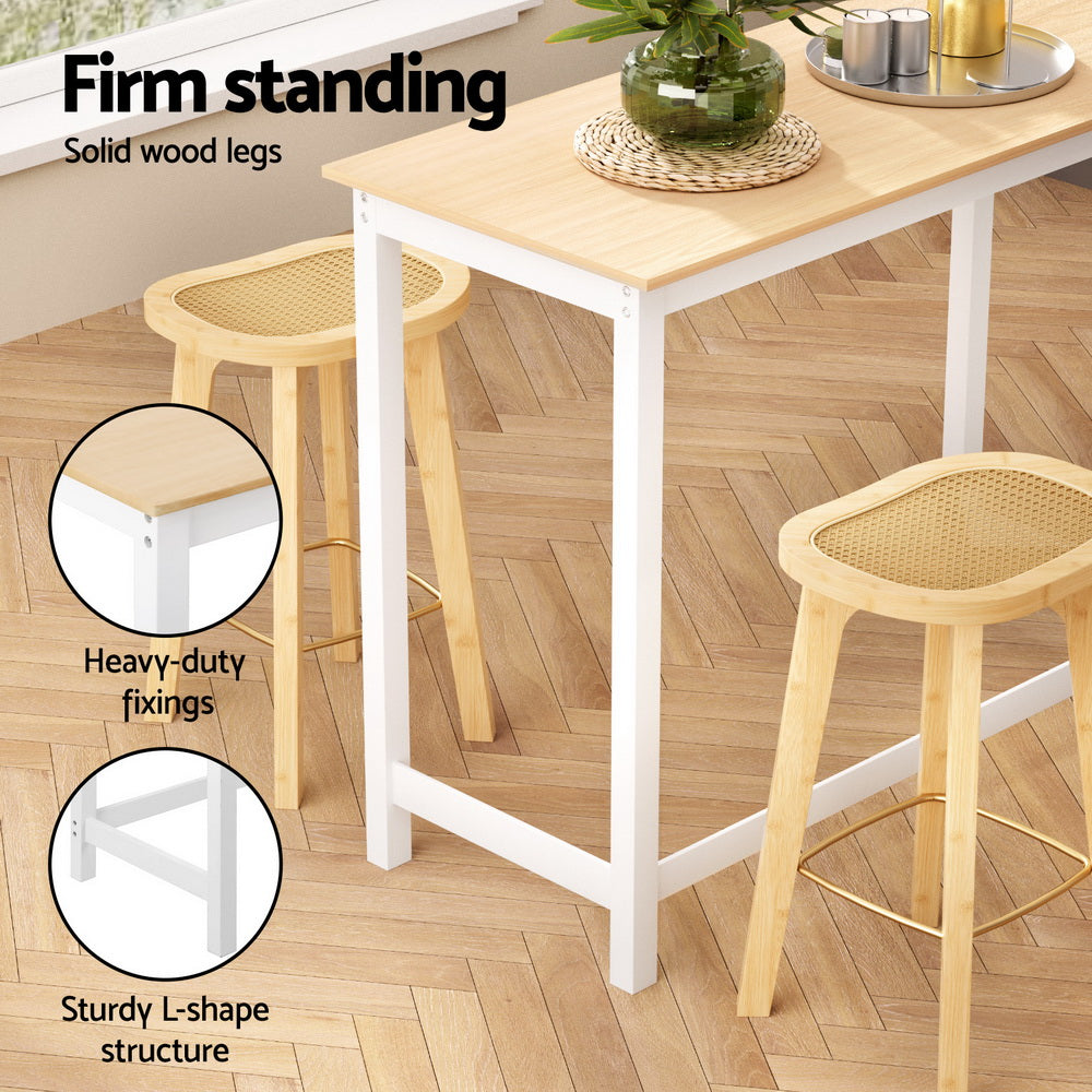 Stool Haven Bar Table and Stools Set Dining Desk Kitchen Chairs Cafe Pub