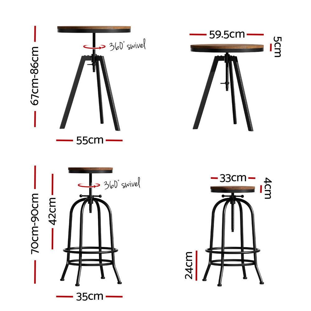 Stool Haven Bar Table Stools Set Dining Desk Industrial Kitchen Chairs Cafe Pub