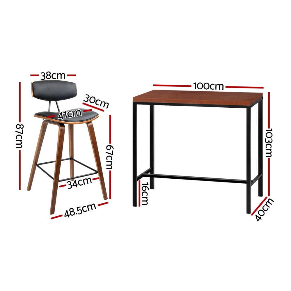 Stool Haven Bar Table and Stools Set Dining Desk Kitchen Chairs Cafe Pub