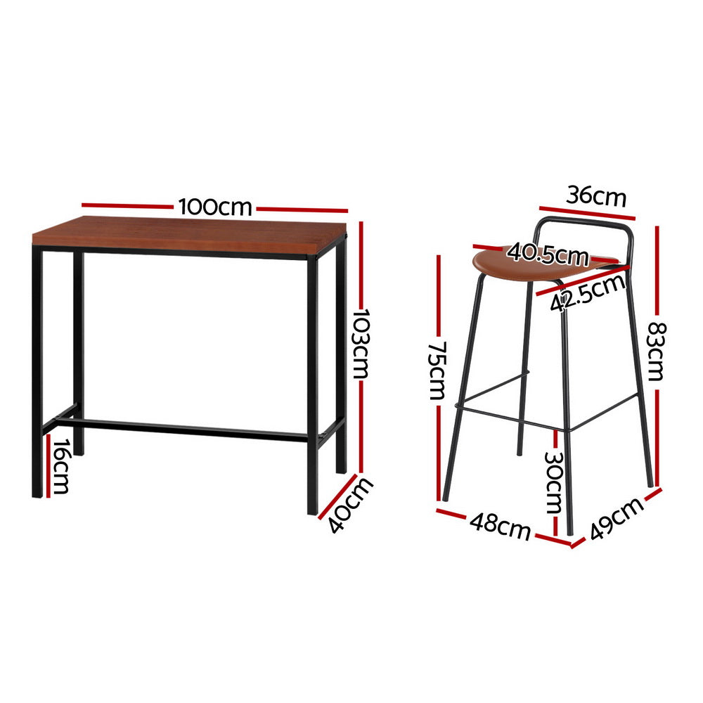 Stool Haven Bar Table and Stools Set Dining Desk Kitchen Chairs Cafe Pub