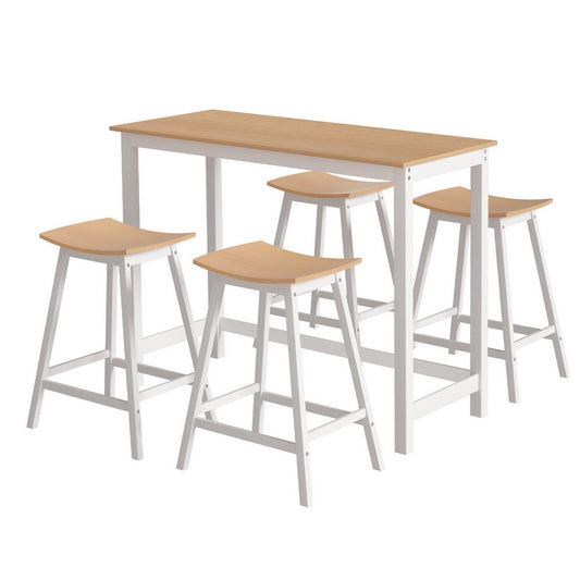 Stool Haven Bar Table and Stools Set Dining Desk Solid Wood Kitchen Chairs Cafe Pub