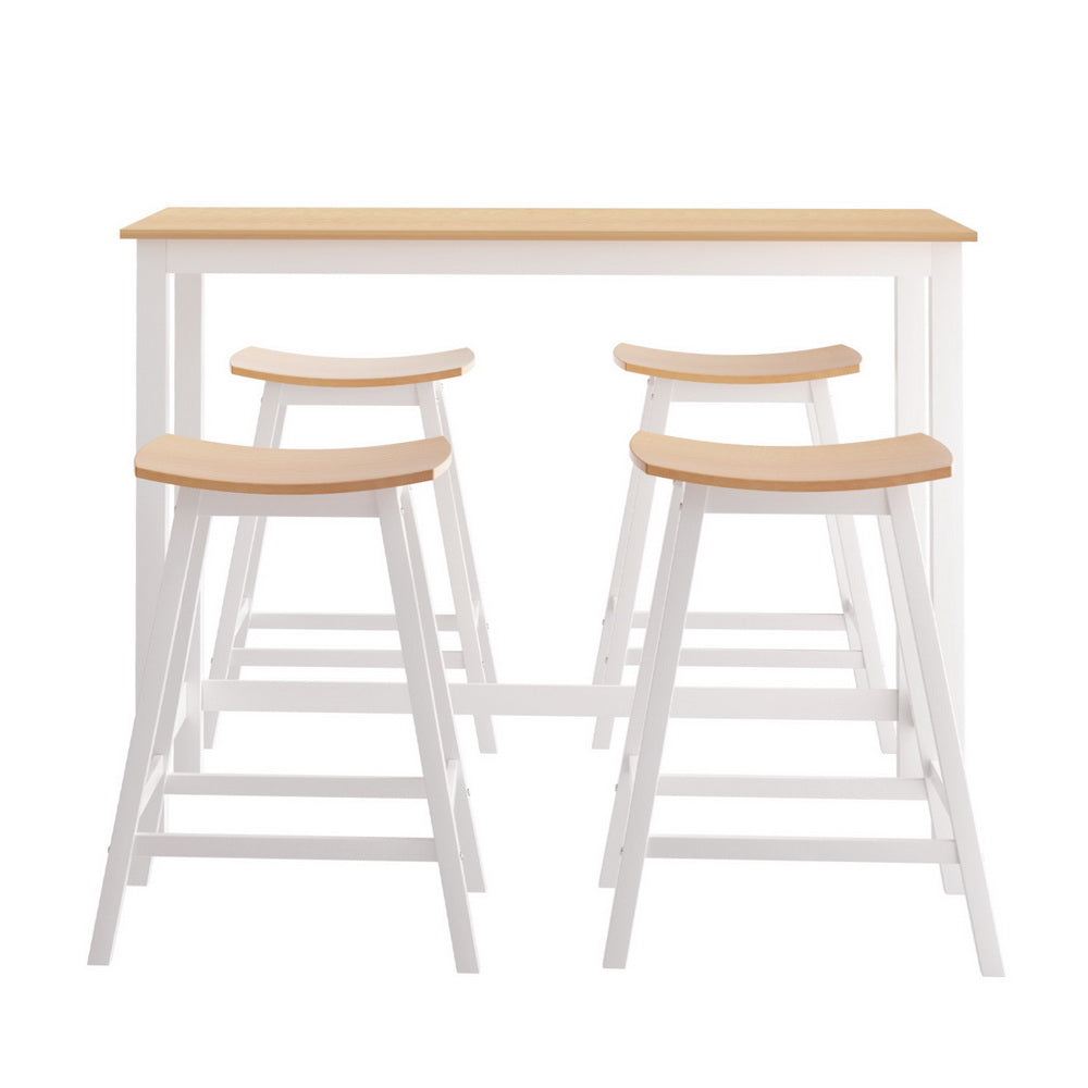 Stool Haven Bar Table and Stools Set Dining Desk Solid Wood Kitchen Chairs Cafe Pub