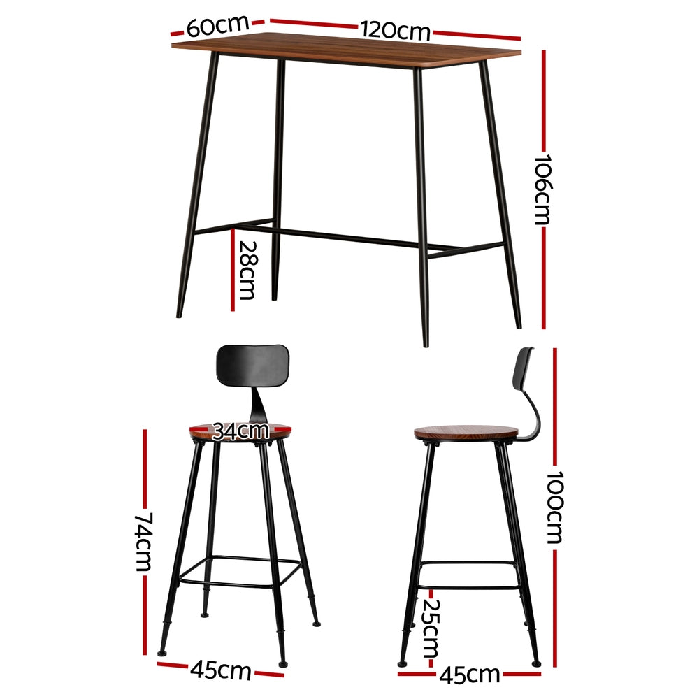 Stool Haven Bar Table and Stools Set Dining Desk Kitchen Chairs Cafe Pub