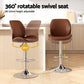 Stool Haven 1X Bar Stool Bentwood Swivel Adjustable Kitchen Dining Counter Stool Leather Brown
