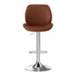 Stool Haven 2X Bar Stools Bentwood Adjustable Kitchen Counter Chair Leather Brown