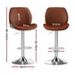 Stool Haven 4X Bar Stools Bentwood Adjustable Kitchen Counter Chair Leather Brown