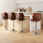 Stool Haven 4X Bar Stools Bentwood Adjustable Kitchen Counter Chair Leather Brown