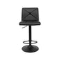 Stool Haven Set of 2 PU Leather Gas Lift Bar Stools - Black