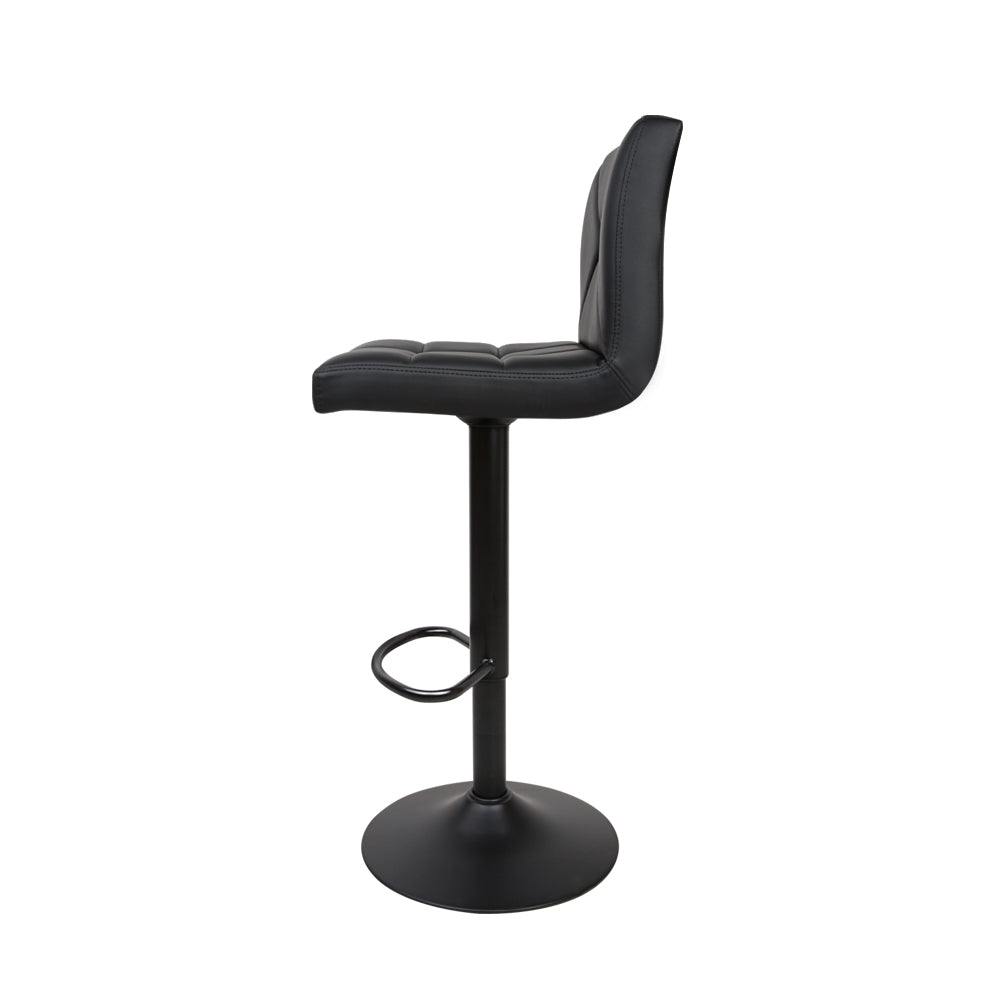 Stool Haven Set of 2 PU Leather Gas Lift Bar Stools - Black