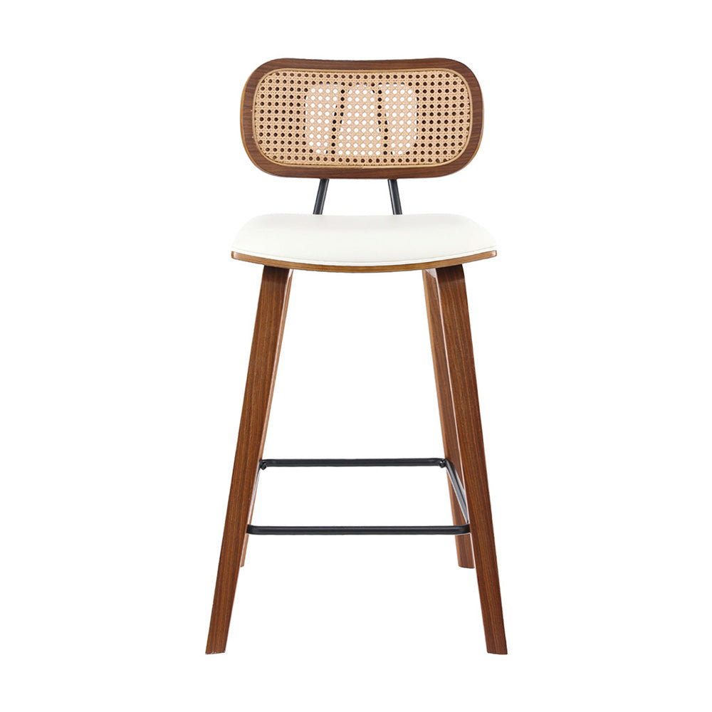 4x Stool Haven Bar Stools Kitchen Counter Rattan Chairs PU Leather Padding