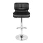Stool Haven Set of 2 PU Leather Gas Lift Bar Stools - Black and Chrome