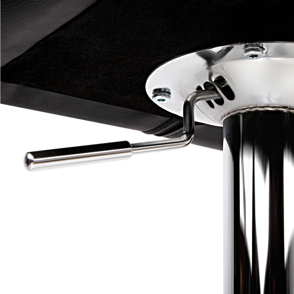 Stool Haven Set of 2 PU Leather Gas Lift Bar Stools - Black and Chrome