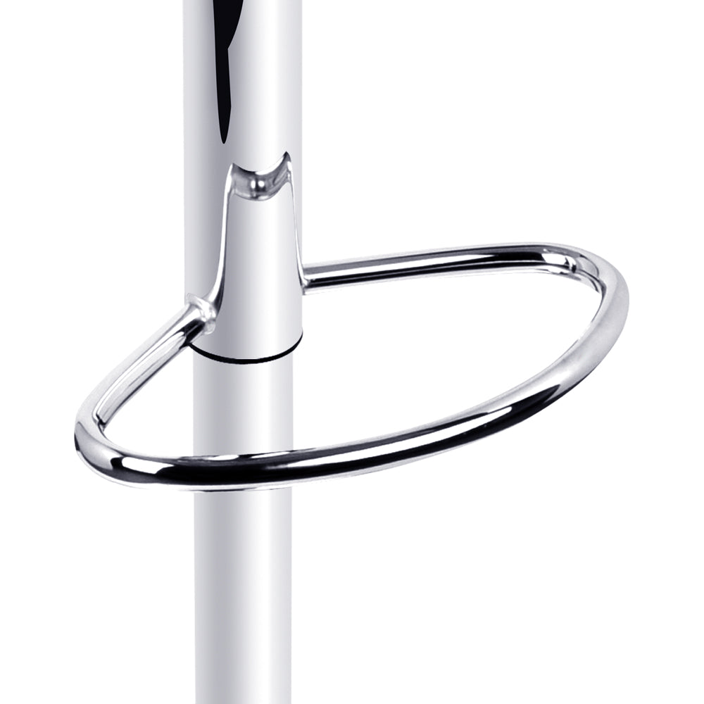 Stool Haven Set of 2 PU Leather Gas Lift Bar Stools - Black and Chrome