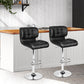 Stool Haven Set of 2 PU Leather Gas Lift Bar Stools - Black and Chrome