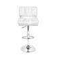 Stool Haven Set of 2 PU Leather Gas Lift Bar Stools - White and Chrome