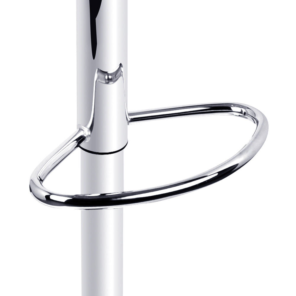 Stool Haven Set of 2 PU Leather Gas Lift Bar Stools - White and Chrome