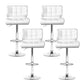 Stool Haven 4x Bar Stools Gas Lift Leather Padded White