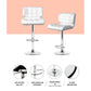 Stool Haven 4x Bar Stools Gas Lift Leather Padded White