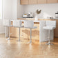 Stool Haven 4x Bar Stools Gas Lift Leather Padded White