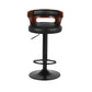 Stool Haven Set of 2 Bar Stools Kitchen Wooden Gas Lift Leather Stool Metal Black Barstools