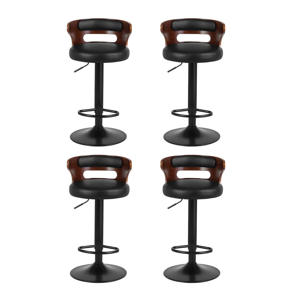 Stool Haven 4 x Bar Stools Gas Lift Faux Leather