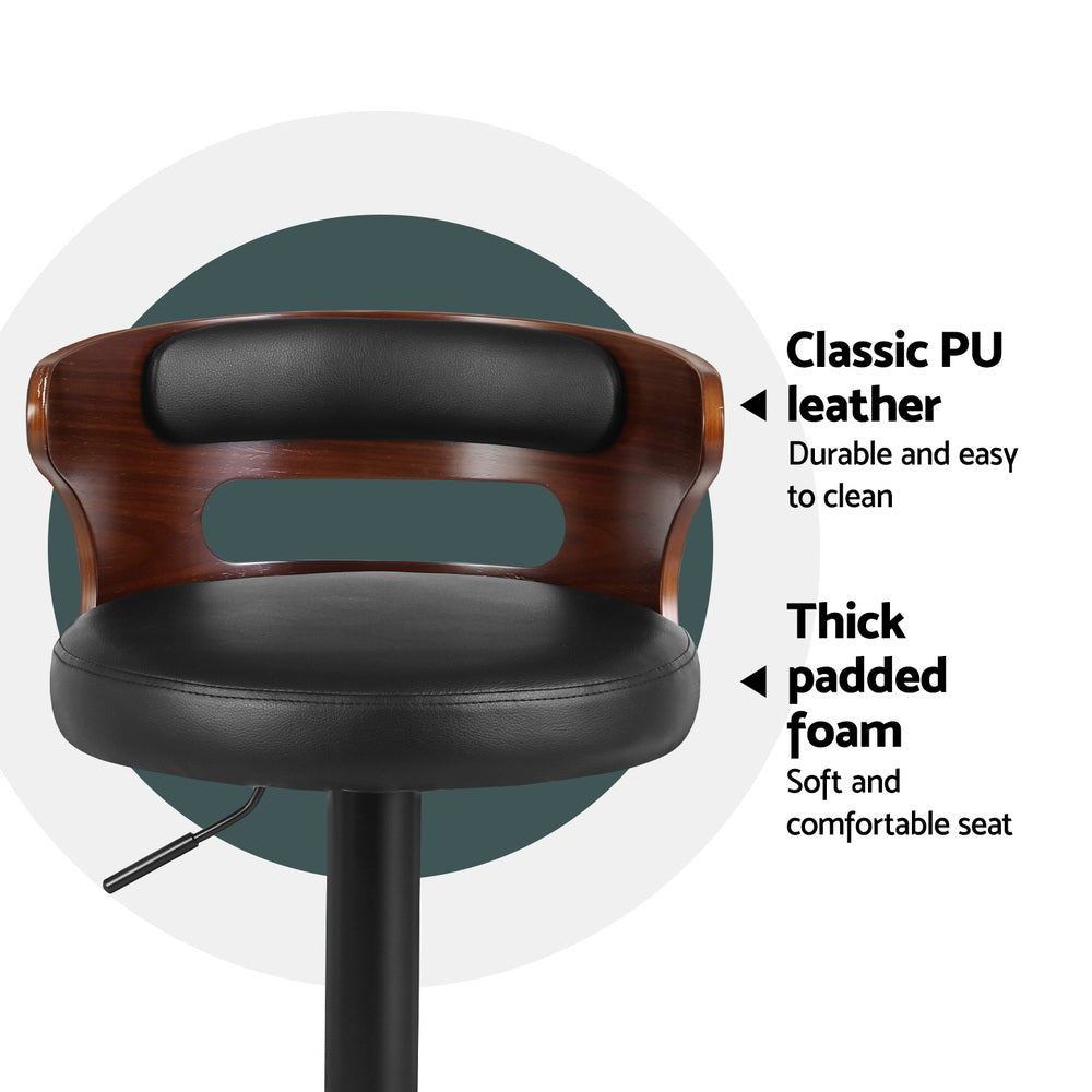 Stool Haven 4 x Bar Stools Gas Lift Faux Leather