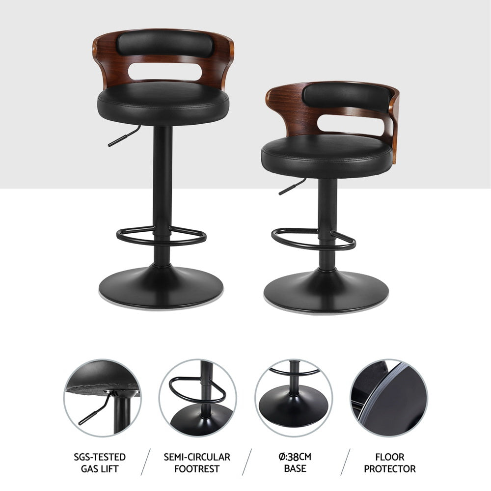 Stool Haven 4 x Bar Stools Gas Lift Faux Leather
