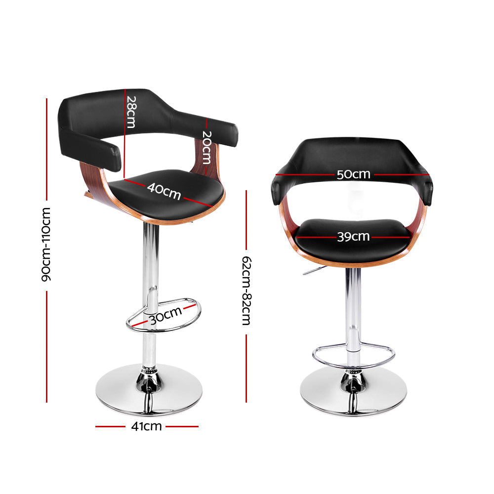 Stool Haven Wooden Bar Stool - Black and Wood