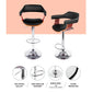 Stool Haven 2x Bar Stools Gas Lift Leather w/Armrest Black