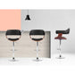Stool Haven 2x Bar Stools Gas Lift Leather w/Armrest Black