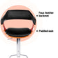 Stool Haven 4x Bar Stools Gas Lift Leather w/Armrest Black