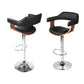 Stool Haven 4x Bar Stools Gas Lift Leather w/Armrest Black