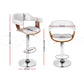 Stool Haven Wooden PU Leather Bar Stool - White and Chrome