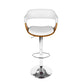 Stool Haven Wooden PU Leather Bar Stool - White and Chrome