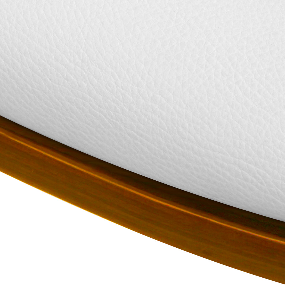 Stool Haven Wooden PU Leather Bar Stool - White and Chrome