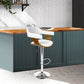 Stool Haven Wooden PU Leather Bar Stool - White and Chrome