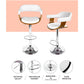 Stool Haven 2x Bar Stools Gas Lift Leather w/Armrest White