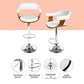 4x Stool Haven Bar Stools Gas Lift Leather with Armrest White