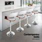 4x Stool Haven Bar Stools Gas Lift Leather with Armrest White