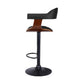 Stool Haven Bar Stool Curved Gas Lift PU Leather - Black and Wood