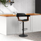 Stool Haven Bar Stool Curved Gas Lift PU Leather - Black and Wood