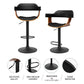 Stool Haven 4x Bar Stools Gas Lift Leather w/Armrest All Black