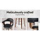Stool Haven Set of 2 Bar Stools PU Leather Wooden Swivel - Wood, Chrome and Black