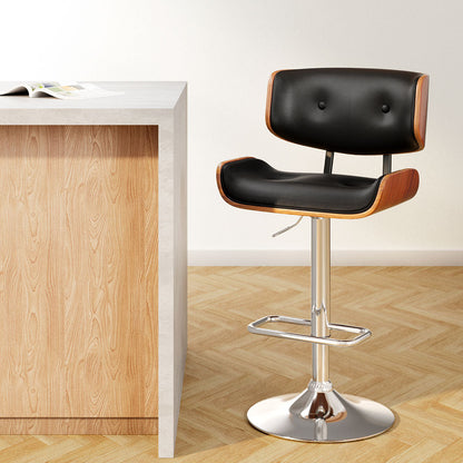 Stool Haven Bar Stools Gas Lift Leather Black