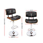 Stool Haven 2x Bar Stools Gas Lift Leather Black