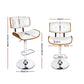 Stool Haven Wooden Gas Lift Bar Stool - White and Chrome