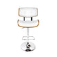 Stool Haven Wooden Gas Lift Bar Stool - White and Chrome