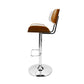 Stool Haven Wooden Gas Lift Bar Stool - White and Chrome