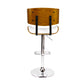 Stool Haven Wooden Gas Lift Bar Stool - White and Chrome