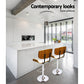 Stool Haven Set of 2 Wooden Gas Lift Bar Stool - White and Chrome